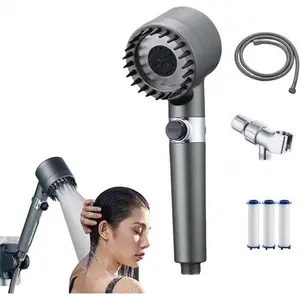 High Pressure Turbo Boost Water Sprayer 3 Adjustable Modes Powerful Consistent Flow Low Pressure Areas Multi Stage Mineral Filtration Reduces Chlorine Heavy Metals Hard Water Impurities Softens Water