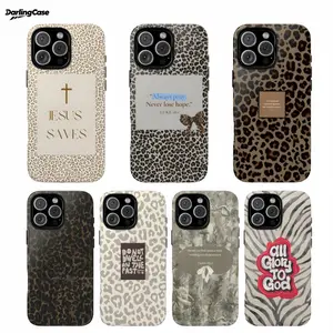 Jesus Saves Leopard Luxe Case- Faith Statement Neutral Glam, Love God Compatible with iPhone 17 16 15 14 13 12 11  Plus/Air/Pro Max/Pro, Tough Phone Case Smartphone Protective Shell Cellphone