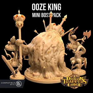 Ooze King Mini Boss Pack Slime Army | The Dragon Trappers Lodge | 32mm Scale| Miniature RPG Tabletop Mini DnD Dungeons and Dragons