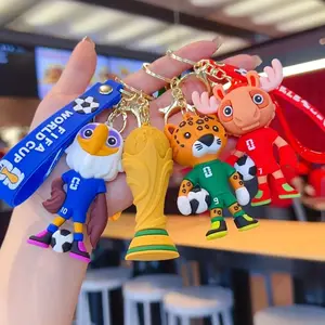 2026 World Cup Keychain, Fan Favorite Cartoon Mascot Charm, Bag Decoration, Car Key Holder, Decorative Keychain Hanging Accessory, Stylish Keychain