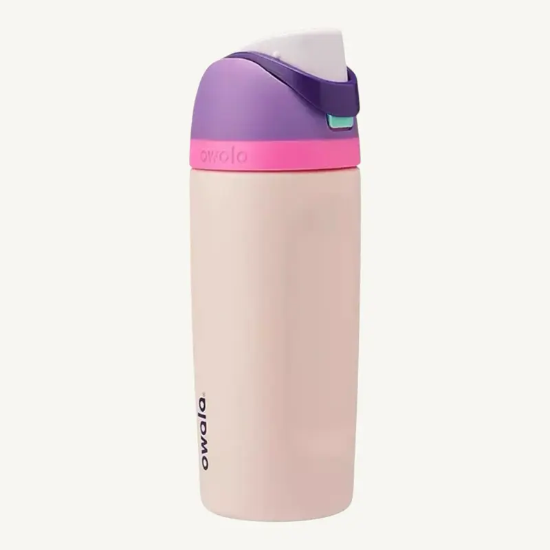 Owala 16oz Kids' FreeSip Stainless Steel Water Bottle - Bunny Business Fun Design, Leak-Proof, Kid-Safe Steel, Easy-to-Clean, Portable, School-Ready Kitchenware Drinkware for Children