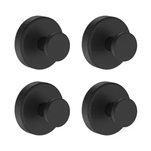 4-Pack,Strong Suction Shower Hooks – No Drill Removable Towel Hooks, Black,