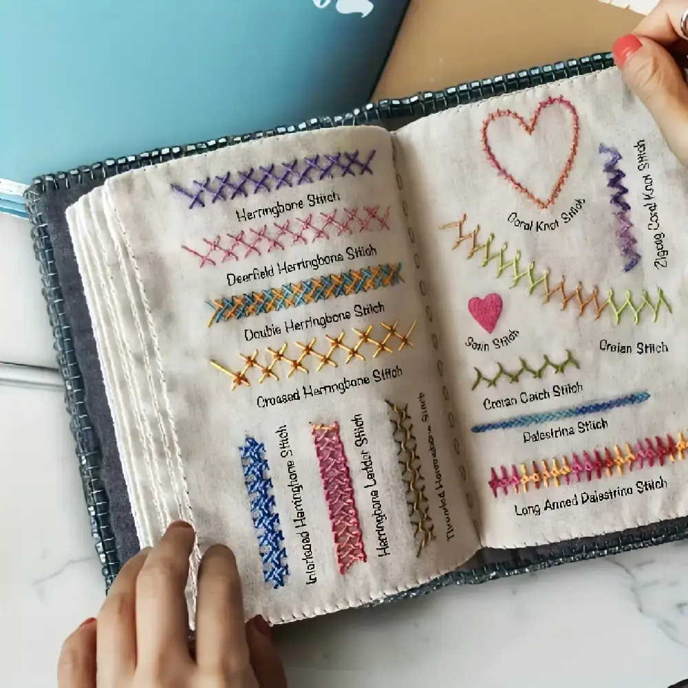 Beginner Sewing Kit, French Embroidery Book, 106 Techniques, Creative Mini Sewing Book, Portable Travel Set, Sewing Tool Kit, Needle Crafts Kit, Perfect Gift for DIY Lovers, Sewing Kit For Beginners
