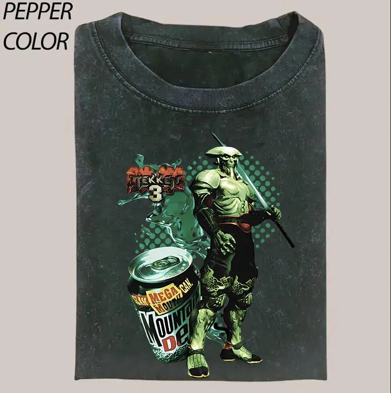 The Tekken 3 Yoshimitsu Shirt, Mountaindew Collaboration Tee, Gamer Tee, Vintage Video Game Shirt, Retro Gamer Apparel, Menswear, Womenswear