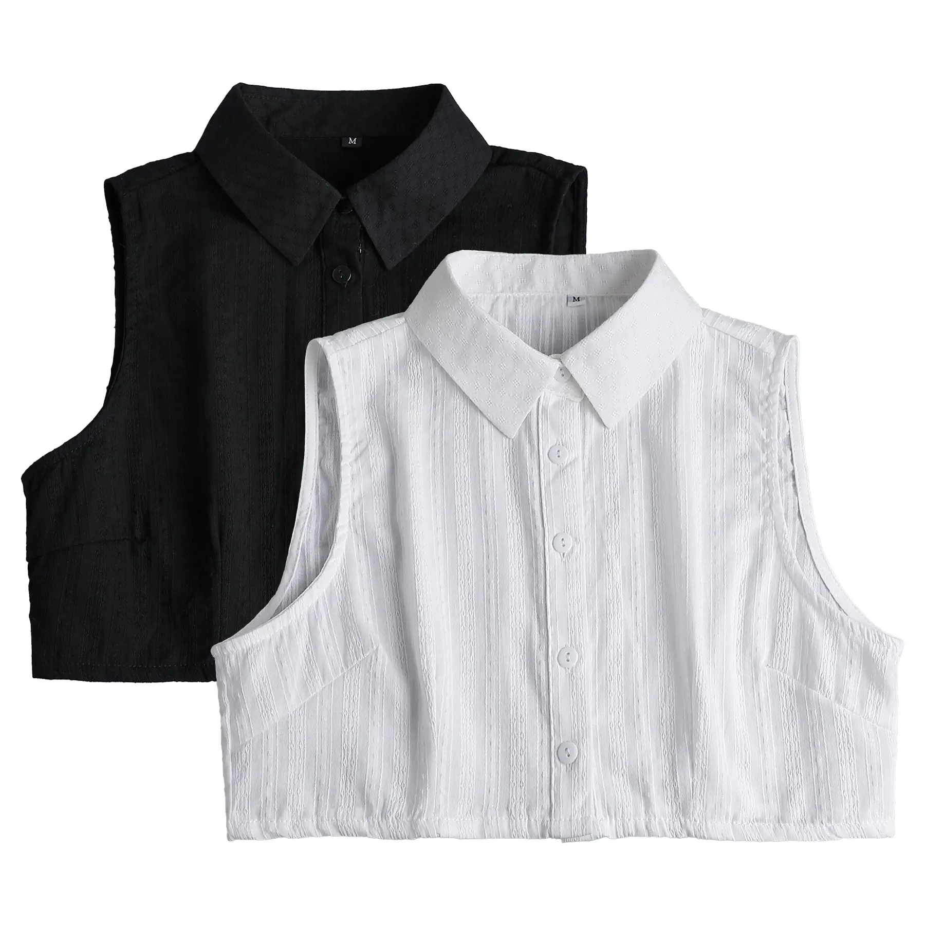 white+black pointed collar