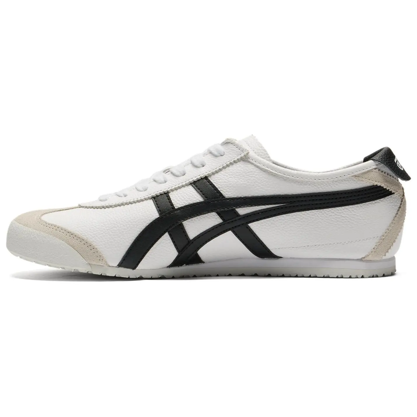 Onitsuka Tiger Mexico 66 Men's Classic Low-Top Lace-Up Casual Trainers - Basic, Solid Colors, Round Toe, Casual Wear, All Seasons, White-Black, 1183a201-126