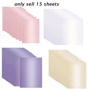 15 sheets of purple glitter cardstock, A4 size, 250gsm/92lb cover, double-sided pearlescent finish, smooth surface, 250gsm, suitable for invitations, card making, and DIY crafts