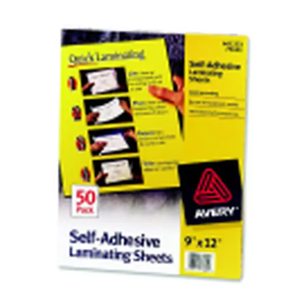 Avery Self-Adhesive Laminating Sheets, 50 Sheets, 9in x 12in Grid Sizing, Quick Lamination, Convenient Long-Term Protection for Office Use