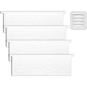 4-Pack Dryer Vent Cover Replacement with Enhanced Rippled Design - Premium Plastic Polymer Dryer Exhaust Vent Cover Replacements, Weather Resistant Exterior Dryer Vent Flap Replacement (White)