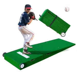 Efficraft Softball Pitching Mat, Softball Pitching Mound, Foldable, Portable, Non-Slip, Fade-Resistant Rubber Softball Pitching Training Aid, Pitching Practice Mat Suitable for Pitchers, Indoor and Outdoor Pitching Practice, Green. outdoorfun