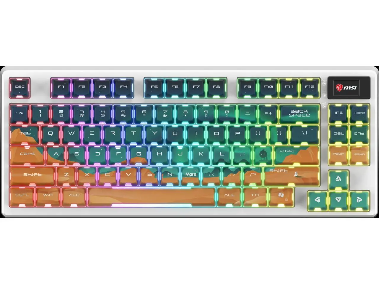 MSI FORGE GK600 TKL Wireless Gaming Keyboard – MARS Edition, Hot-Swappable 5-Pin, Tri-Mode (2.4GHz/Bluetooth/USB-C), Linear Mechanical Switches, RGB