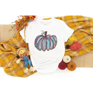 Watercolor Pumpkin T-shirt, Colorful Pumpkin Shirt, Watercolor Pumpkins, Thankful Shirt, Autumn Shirt, Cute Fall
