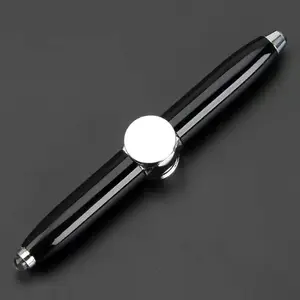 LED Spinning Pen - Silver/Gold/Black/Blue/Red - 10.3cm Metal Fidget Toy with Built-in LED Light for Stress Relief & Boredom Buster - Quiet Operation - Ideal Gift