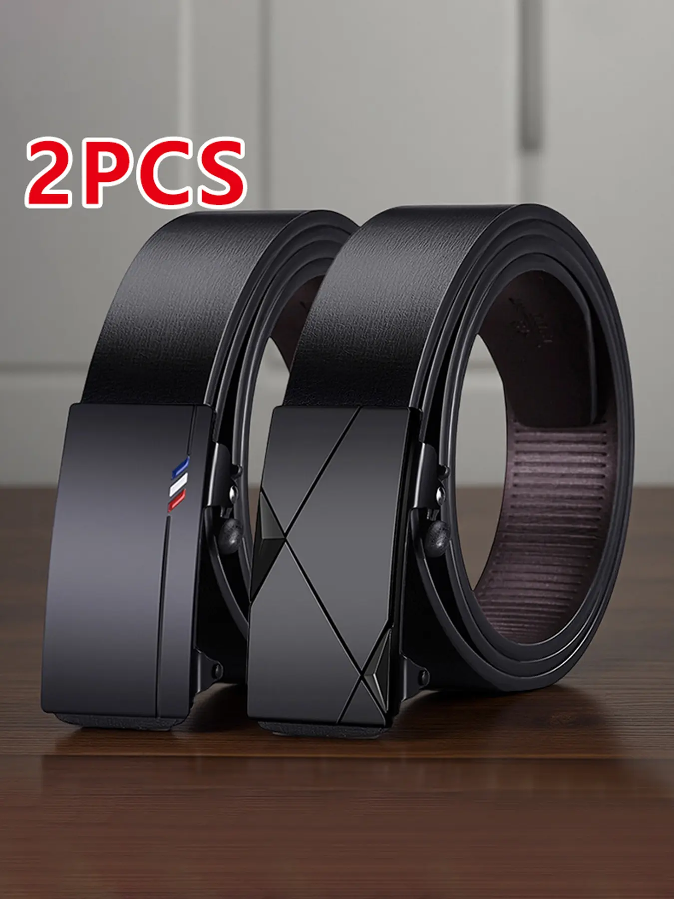 2-Pack Men's Automatic Buckle Belt, High-Quality Business Casual Two-In-One Belt, Perfect Gift for Men, Suitable for All Pants, Business Fashion Belt, Belts Men