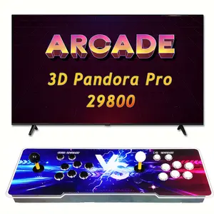 Pandora Box Retro Arcade Console with 29800 Games Dual HDMI Output for hd TV Projector and PC Supports 3D Games for 1 to 4 Players with Save Pause Favorites and Game Management favorite list save Multi-Player double