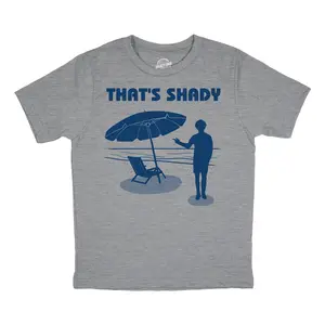 Youth Funny T Shirts Thats Shady Sarcastic Vacation Tee For Kids Funny T Shirts Funny Summer Short Sleeve Novelty Tees for Kids Light Grey