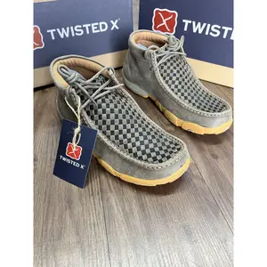Twisted X Men's Chukka Driving Moc Taupe Grey and Black