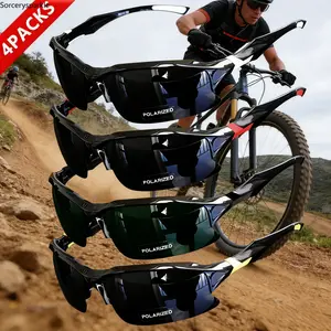 Fashion Polarized Sports Sunglasses 4-Pack for Men Women – Outdoor Sun Glasses for Cycling, Running, Fishing