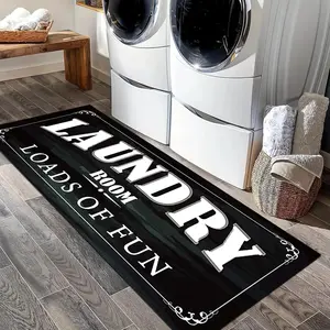 Laundry Room Letter Pattern Floor Mat, Non-slip Strongly Absorbent Floor Mat, Farmhouse Laundry Rug for Laundry Room Decoration, Laundry Room Accessories, Home Care Supplies