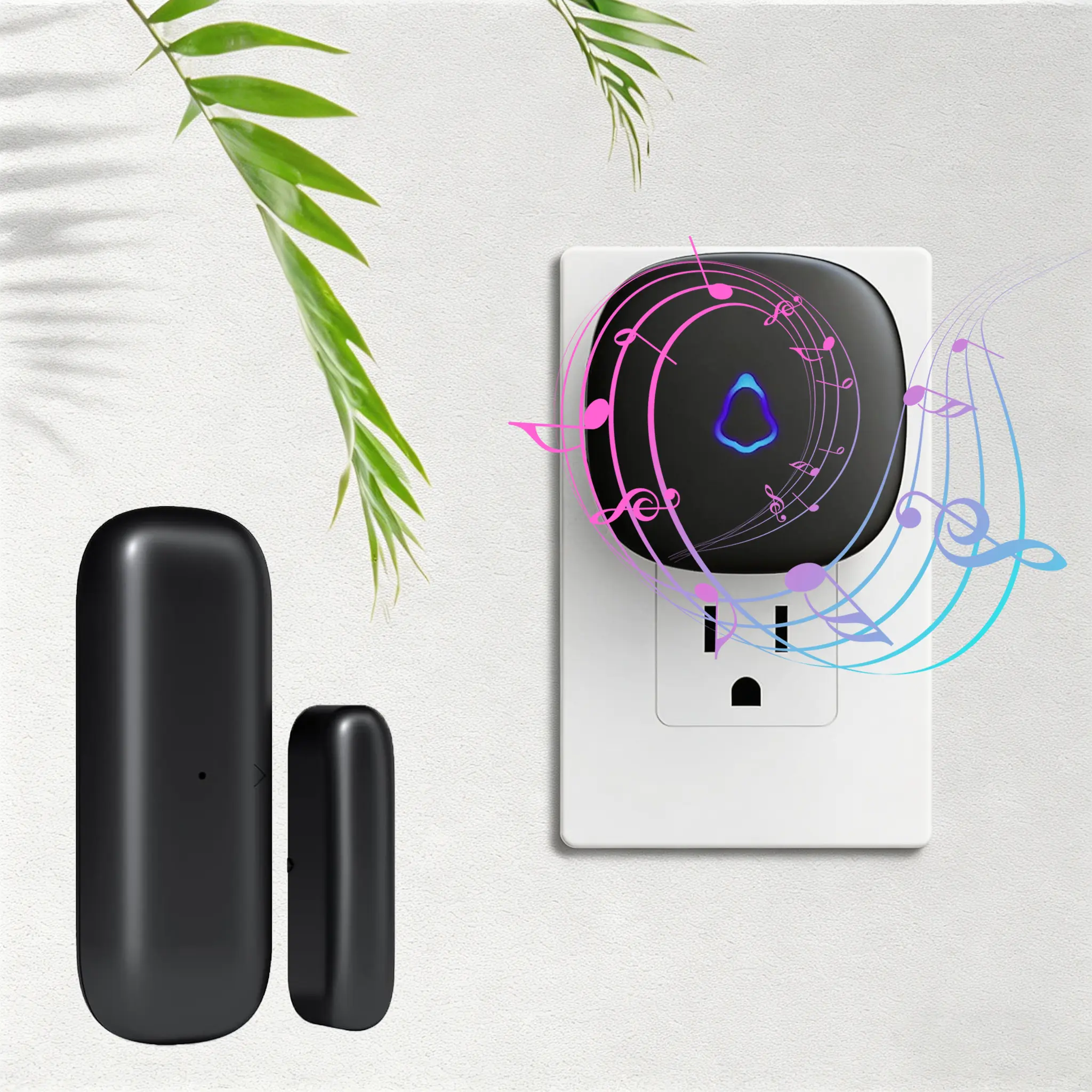 ISUNMEA Door Chime Wireless Door Open Contact Sensor Alarm with 500 FT Range, 58 Chimes and 5 Volume Levels for Business/Store/Home/Office When Entering, 1 Transmitter + 1 Plug-in Receiver Home Security System Doorbell