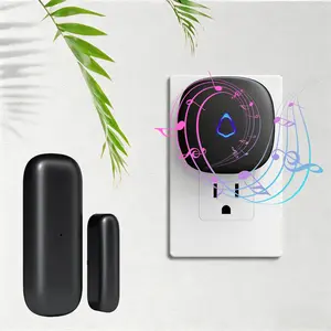 ISUNMEA Door Chime Wireless Door Open Contact Sensor Alarm with 500 FT Range, 58 Chimes and 5 Volume Levels for Business/Store/Home/Office When Entering, 1 Transmitter + 1 Plug-in Receiver Home Security System Doorbell