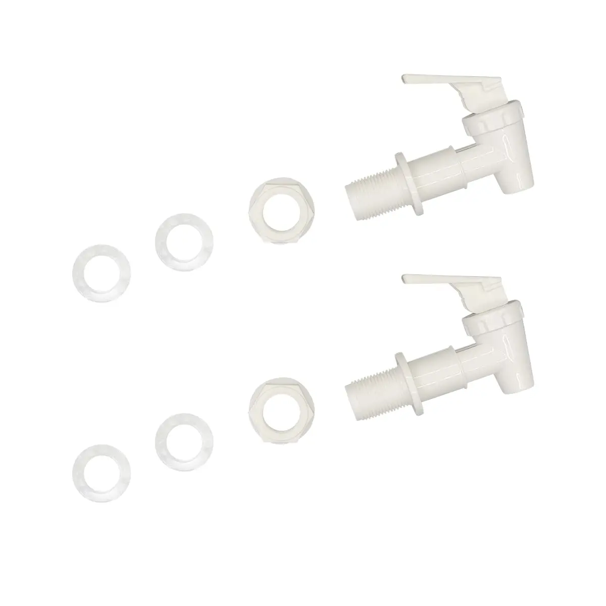 2 Pcs BPA-Free Plastic Replacement Cooler Faucet - Reusable Lever Pour Spigot Valve for Beverage Dispensers, Water Crocks, Bottles, Buckets - Practical for Children, Elderly (Milky)