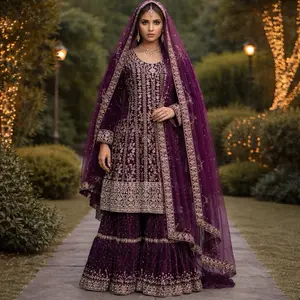 Elegant bridal Velvet Farshi lehenga for Weddings Eid and Festive Celebrations Womenswear
