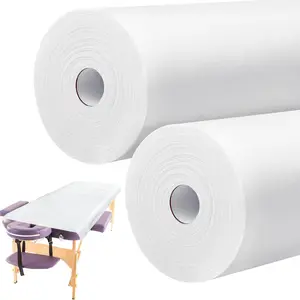 2 Roll Disposable Non Woven Bed Sheets 31 x 71 Inch Massage Table Paper Covers Non Woven Fabric Massage Sheets Waterproof Spa Breathable Bed Cover for Beauty Salon, Hotels(White)