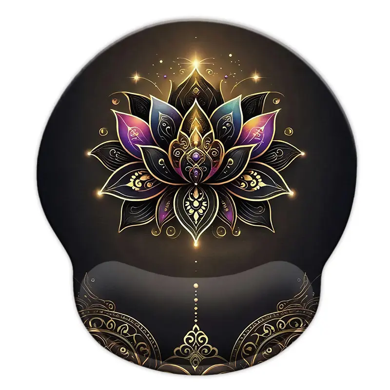 Ergonomic Lotus Pattern Mouse Pad with Wrist Rest, Ergonomic Support, Suitable for Desktop Computers, Office & Gaming Use, Home School Office Essential, Gaming Mousepad, Desktop Accessory