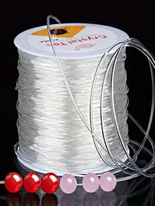 1pc Elastic Cord 1mm Diameter Clear Elasticity Thread 100m Stretch Beading Cord Jewelry Making For Diy Bracelet, Necklace, And Other Accessories Summer, School