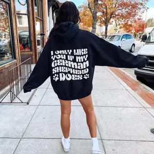 German Shepherd Hoodie Back Print German Shepherd Sweatshirt Funny Dog Mom Retro Hooded Pullover Sweater Fleece Dog Mama Gifts Sarcastic