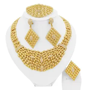 Jewelry Sets - Gold-Toned Necklace Earrings and Bracelet Set as shown
