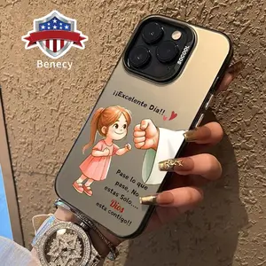 Phone Case for iPhone 15 16 14 Pro Max 13 12 11 XR XS Plus E Cute Little Girl Pattern Anti-Scratch Shockproof Pocket-Friendly durable Cover Cellphone Protective Plastic Smartphone Casing