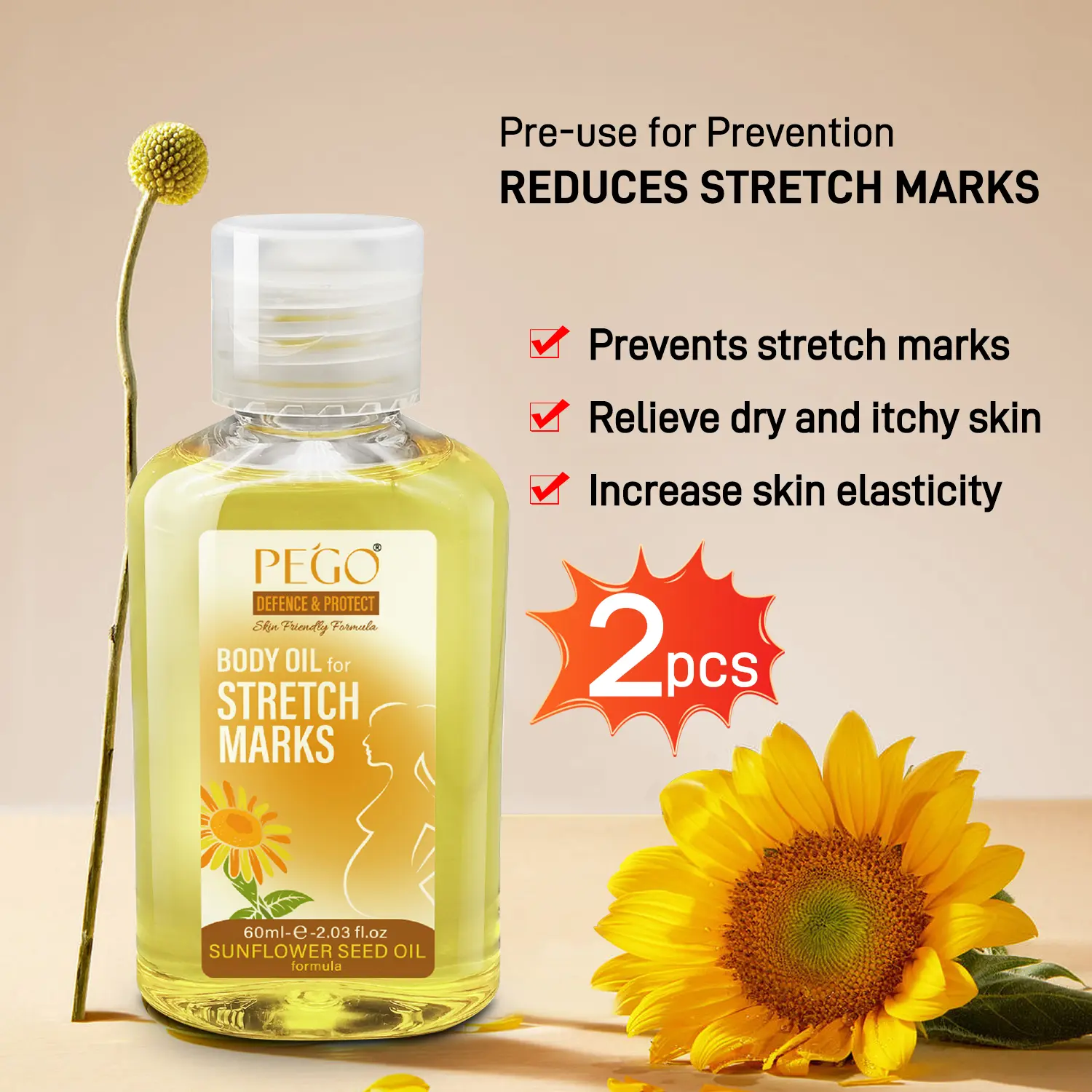 Body oil for women and Pregnancy,Massage oil for pregnant women,Prevent and reduce stretch marks,Prevent wrinkles on hands, legs, and body