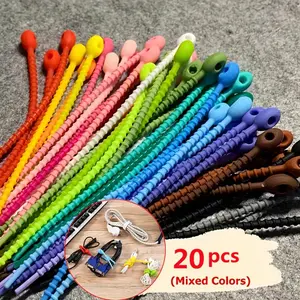 20pcs reusable silicone multi-function storage cable is easy to operate and store Desk Accessories Hidden Cable Storage