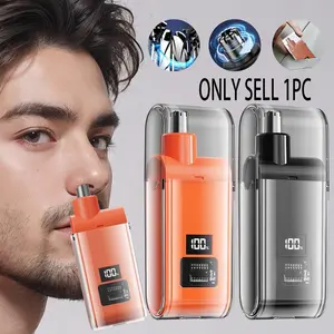 1 mini electric USB Rechargeable trimmer for ear, nose, eyebrow and facial hair removal - painless - portable hair remover (Type-C), with lithium electrical indicator, for both men and women, ideal gift