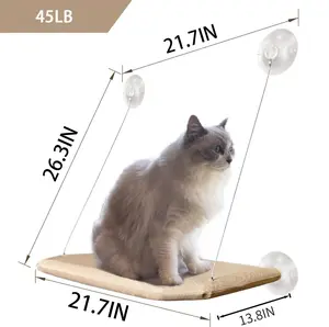 Cat Window Perch – Heavy Duty Cat Hammock with Strong Suction Cups, 360° Sunbathing, Space-Saving Design, Supports Up to 50 lbs – Fits Any Size Cat – Indoor Cat Sleeping Bed