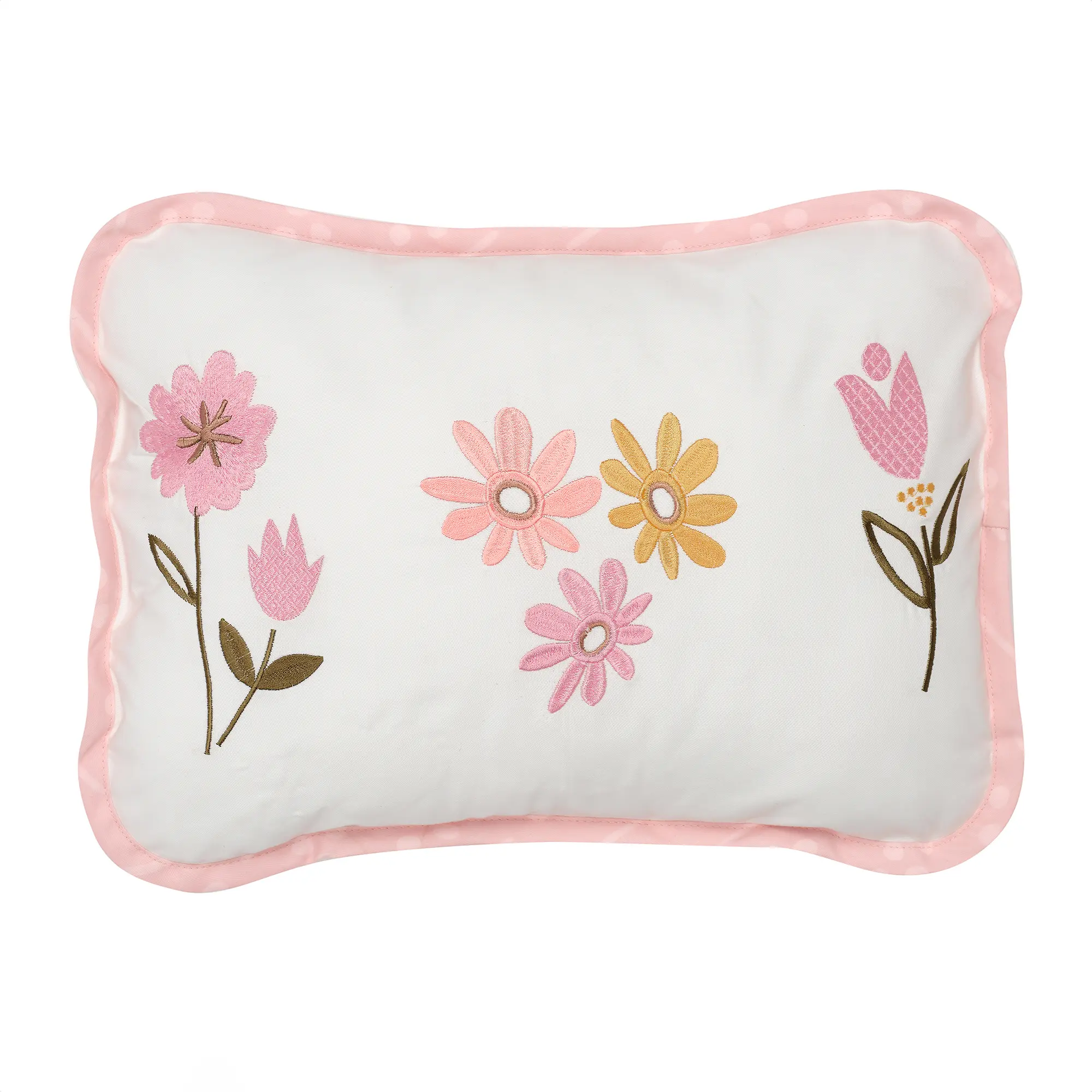 Lambs & Ivy Little Garden Luxury Embroidered Floral Decorative Throw Pillow