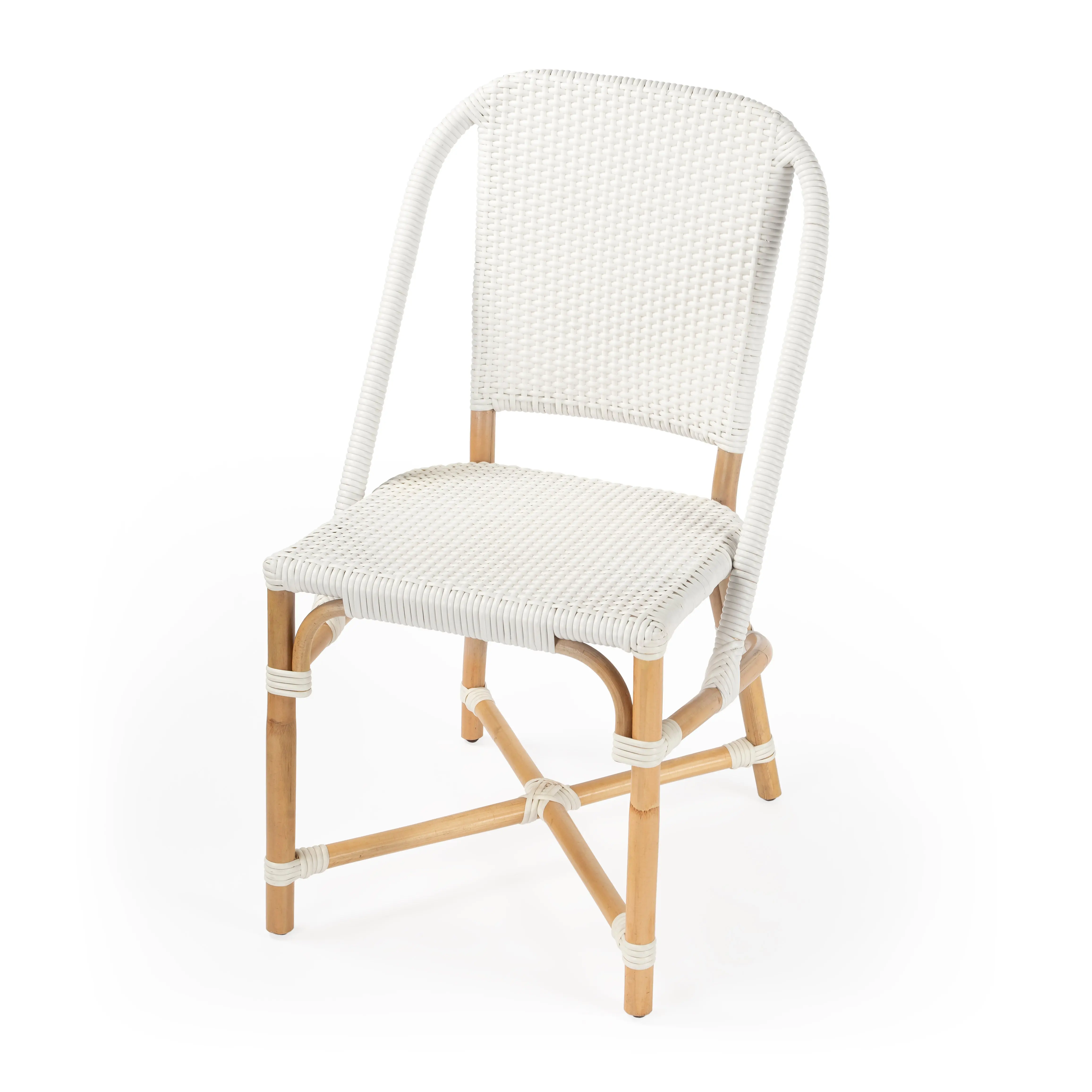 Butler Specialty Company Tenor 18.5 in. Seat Height Rattan Side Dining Chair with Back, White