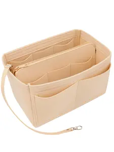 Solid Color Felt Handbag Insert Organizer, Portable Makeup Bag Insert Storage Bag, Travel Essentials Bag, Bag Accessories for Women & Men