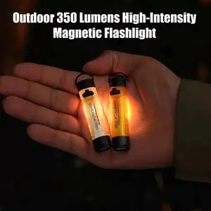 Joytutus Outdoor Mini Pocket LED Flashlight, USB Rechargeable Portable Torch with Keychain Clip & Cap Light, Long Endurance for Hiking & Emergencies,summervibes