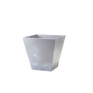 Novelty Manufacturing  14.5 in. Rectangle Ella Flower Box, Gray, Outdoor Friendly, Rectangular Shape, Can Be Left Outdoors Year Round, Footed Bottom