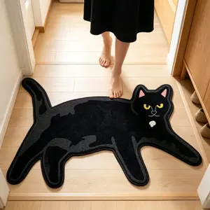 Adorable Cartoon Cat Rug, Modern Sweet Style, Washable Plush Carpet for Living Room, Bedroom, Hotel, Apartment, Sofa, Bookshelf