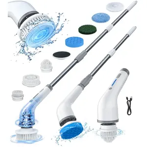 Cordless Electric Dual-Speed Spin ScrubberCleaning Brush Electric Spin Scrubber,Cordless Shower Scrubber, with 8 Replaceable Brush Heads 3 Adjustable Extension Handle,2 Adjustable Speeds for Bathroom,Toilet,Household Kitchen Cleaner Supplies holiday haul