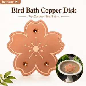 Bird Bath Copper Purification Disk, Bird Bath Copper Disk, Copper Cleaning Disk with Triple-Point Support for Physical Safe Clean Water All-Season, Universal Natural Fit Outdoor Birdbaths Bowls Garden Supplies