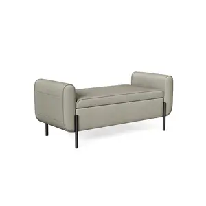 SONGMICS Storage Bench with Armrests, Ottoman with Storage for Living Room