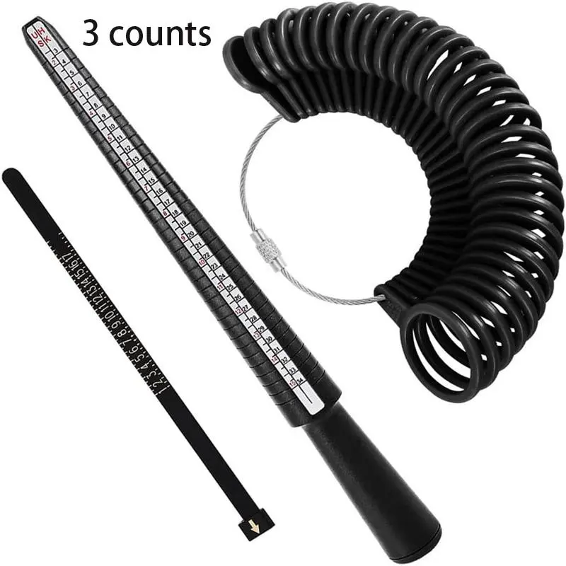 Ring Size Measuring Tool Set, Ring Gauges with Finger Sizer Mandrel, Ring Stick Jewelry Mandrel & Ring Gauge, Finger Sizing Ring Sizer Tools for DIY Jewelry Making Accessories