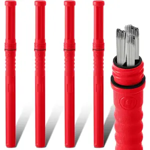 4 Pcs 40 Inch Welding Rod Storage Tube Tig Rod Storage Canisters Welding Electrode Holder Airproof Waterproof Container (Red)