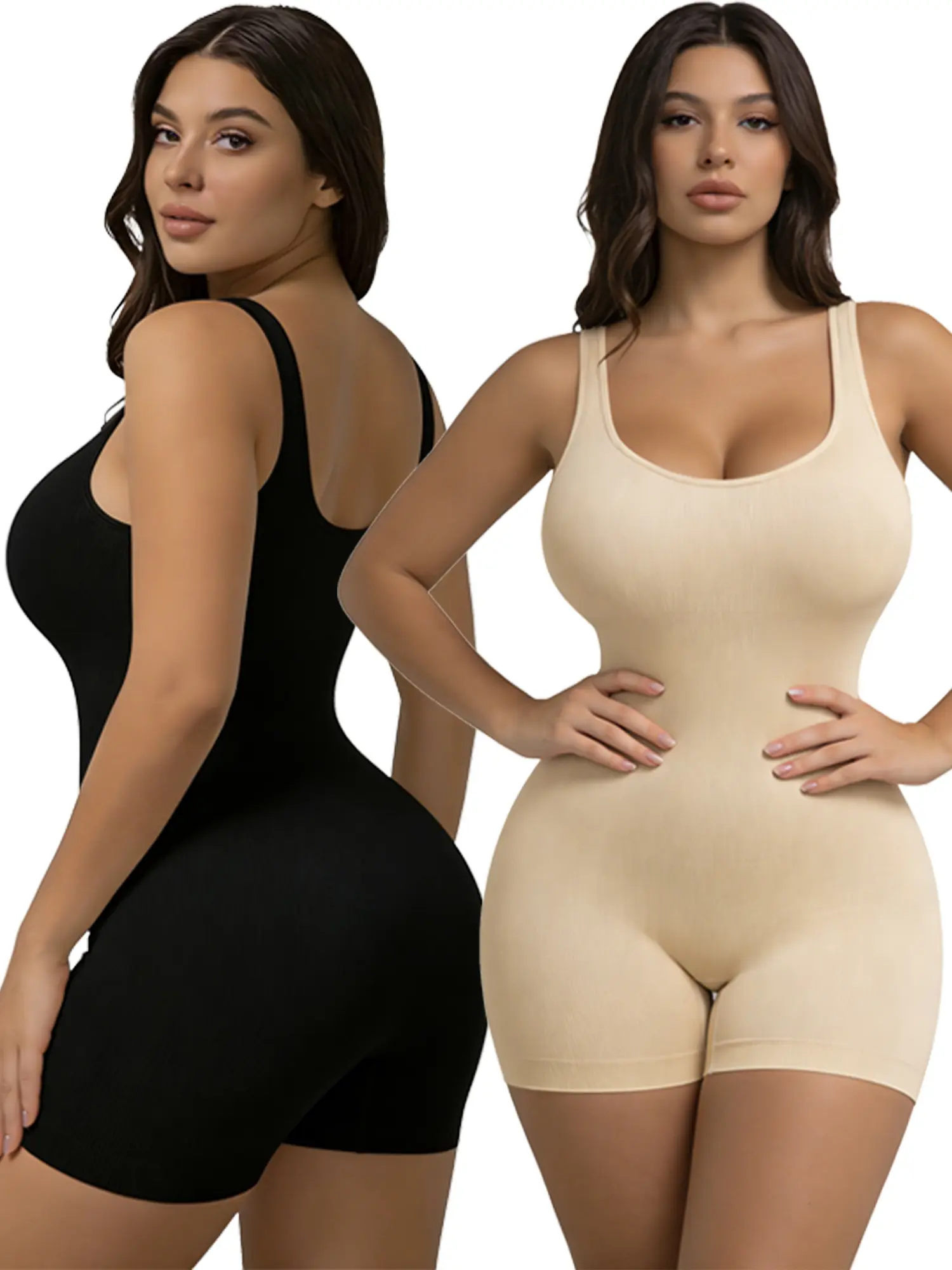 GOLD CARP Women's 2-Pack Ribbed Seamless Active Romper for Women, Comfy High Elasticity Workout Tank Top Jumpsuit, Lightweight Casual Playsuit