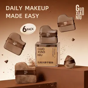 GUOXIAONIU Chocolate Powder Puff Air Cushion Dual-Use Super Soft Makeup Sponge, Long-Lasting Foundation Setting, Perfect for Dry & Wet Use